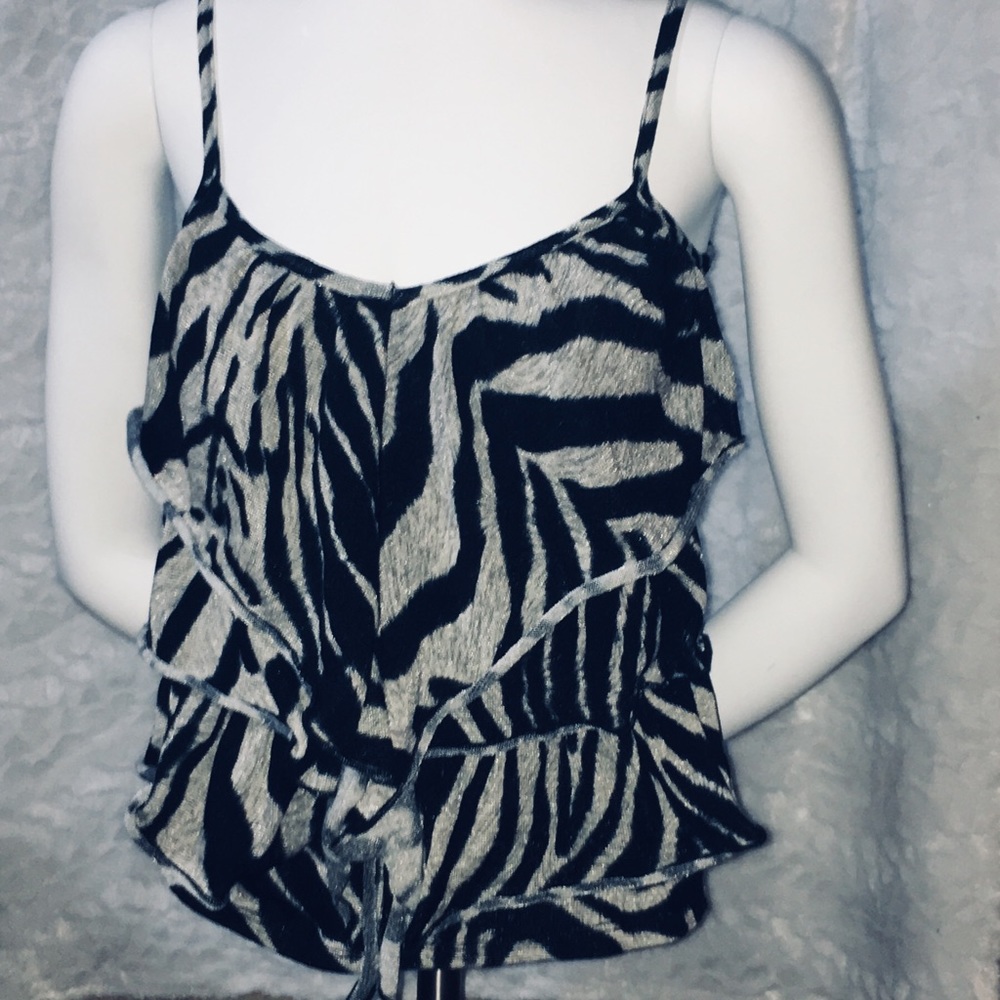 Zebra Patterned Tank Top